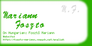 mariann foszto business card